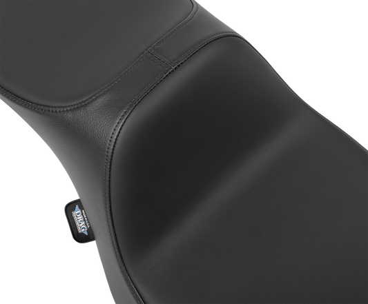 DRAG SPECIALTIES SEATS Predator III extended reach motorcycle seat for FLH/FLT 2023-2024, vinyl and solar reflective leather.
