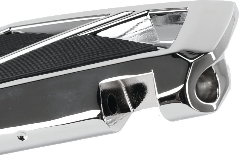 Kuryakyn Phantom passenger floorboards for Harley-Davidson 2008-2009 motorcycle, featuring black textured surface and mounting hardware.