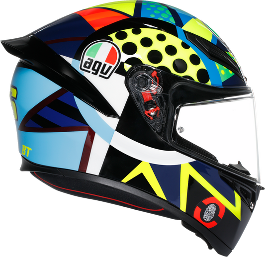 AGV K1 S Rossi Winter Test 2020 motorcycle helmet in 2XL with aerodynamic vents and Rossi branding, black and red design.
