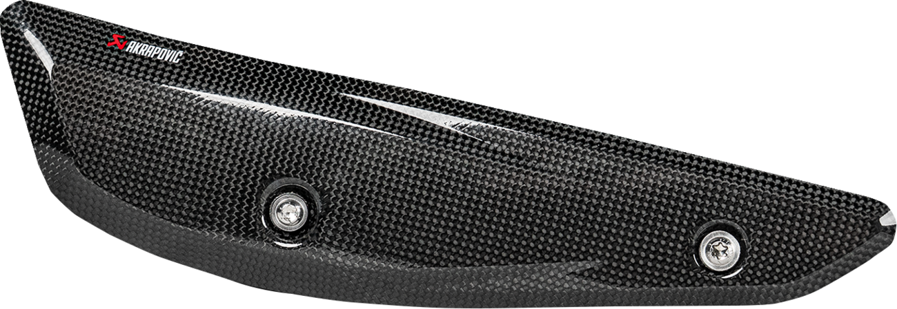 AKRAPOVIC carbon fiber heat shield for Kawasaki Z900 motorcycle, lightweight and durable protective covering with detailed texture.