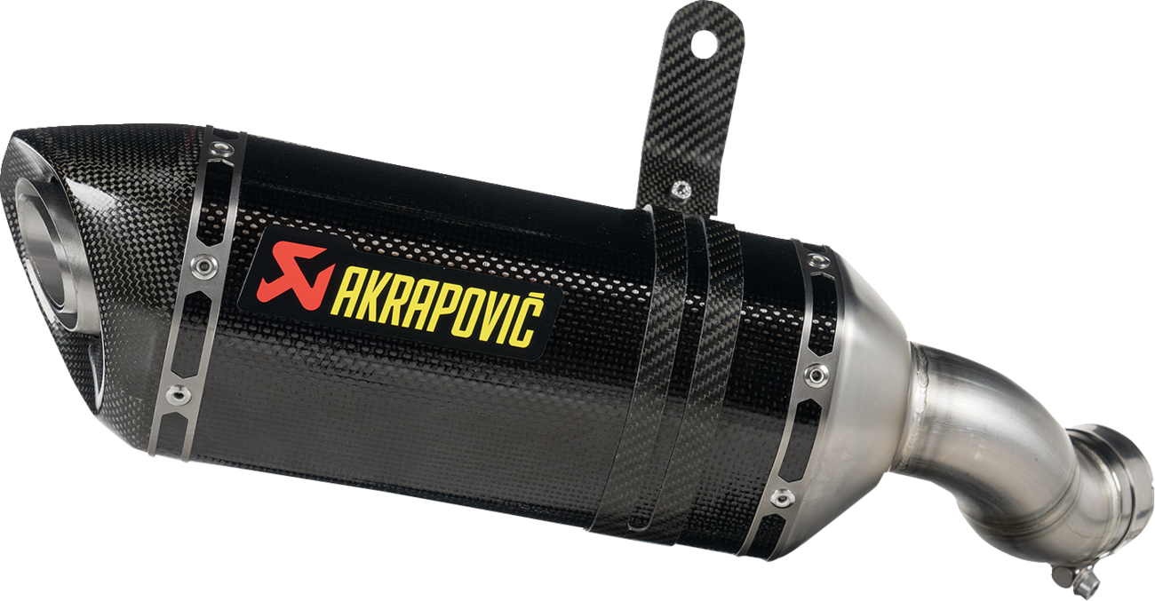 AKRAPOVIC Akradovic Slip-On Line Muffler for Kawasaki Z900, carbon fiber finish, lightweight motorcycle exhaust system.