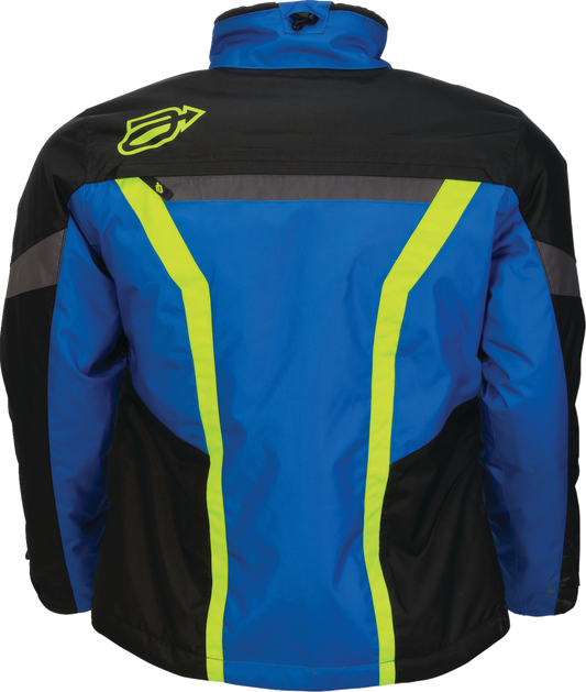 ARCTIVA Women's Pivot 8 insulated jacket in blue and hi-viz, large size, featuring a waterproof design for cold weather.