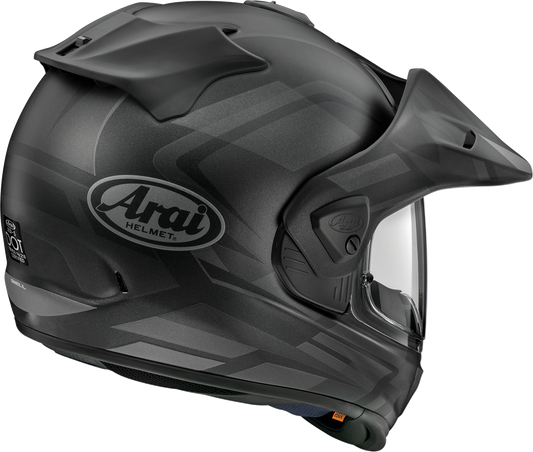 Black Frost ARAI XD-5 Discovery motorcycle helmet in XL size with sleek design and ventilation features.