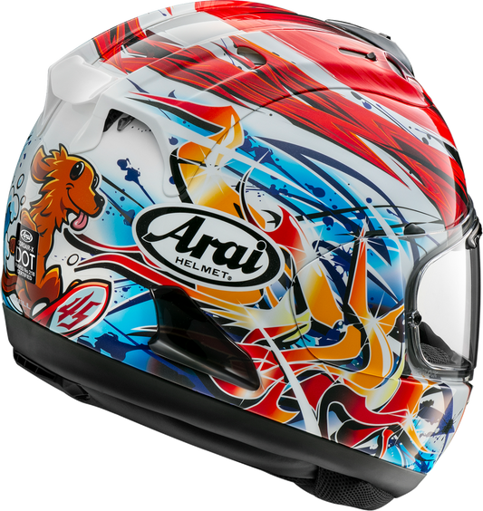 Arai Corsair-X Tetsuta motorcycle helmet in large with VAS shield and advanced ventilation, featuring sleek design and safety features.