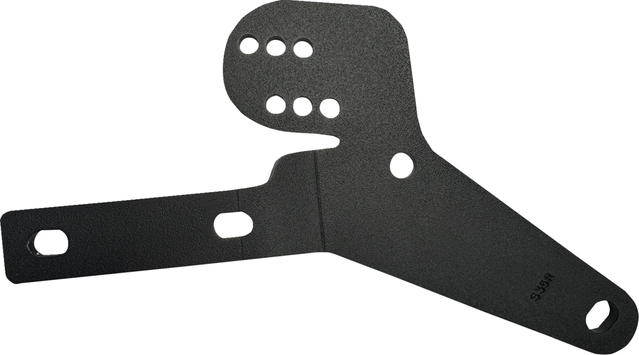 Black BASSANI XHAUST exhaust bracket BKT-S36R for FXLRST and FXRST motorcycles, shown in the image.