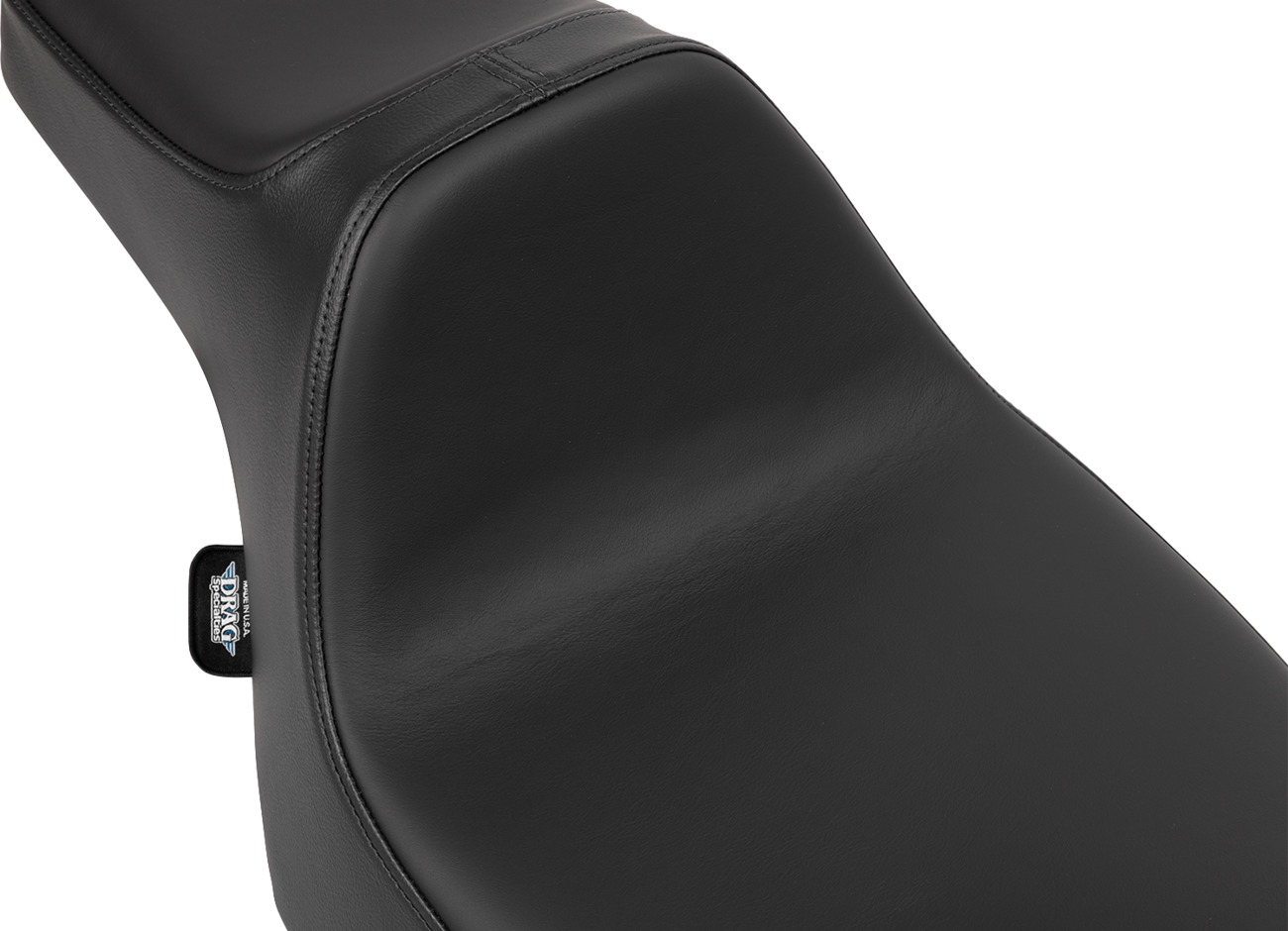 DRAG SPECIALTIES SEATS Predator III Extended Reach Seat for FLT/FLH 2023-2025, showing the black motorcycle seat with textured surface.