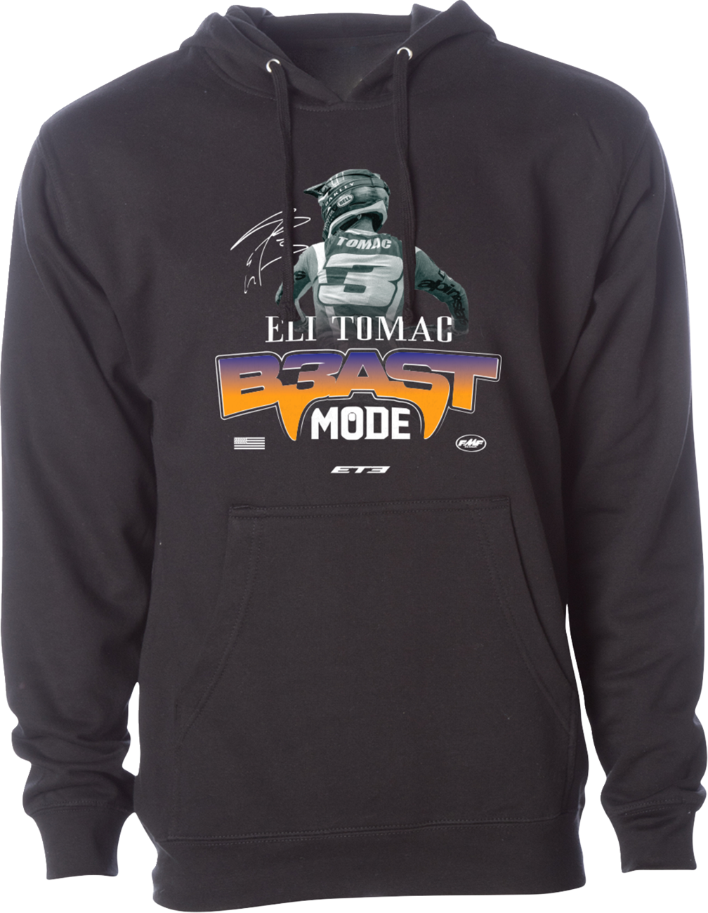 FMF Beast Mode hoodie in black, XL size, made of cotton-poly blend with graphic design, comfortable and stylish.