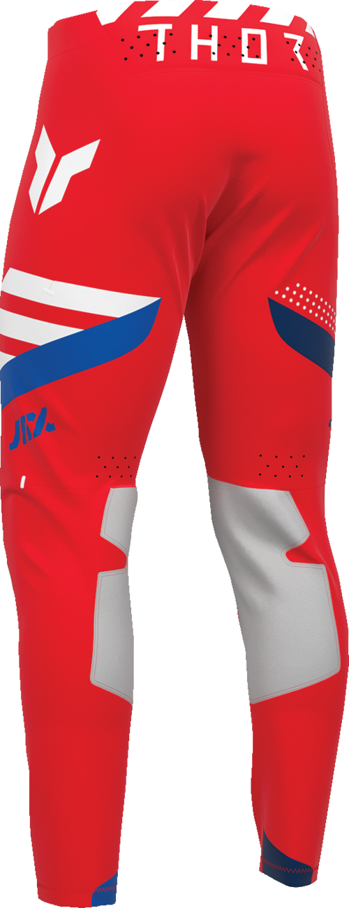 Red THOR Sportmode Synth Pants in US size 36, featuring a sleek, sporty design with adjustable waistband and modern details.