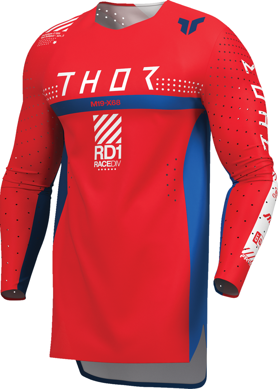 Red THOR Sportmode Synth Jersey 2XL motorcycle jersey with aerodynamic design and breathable fabric for riding comfort.