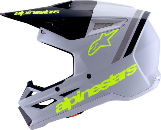 ALPINESTARS, Alpinestars SM3 Helmet Radium Matte Gray/Black/Yellow Fluo Large (Part No. 8300826-9510-L)