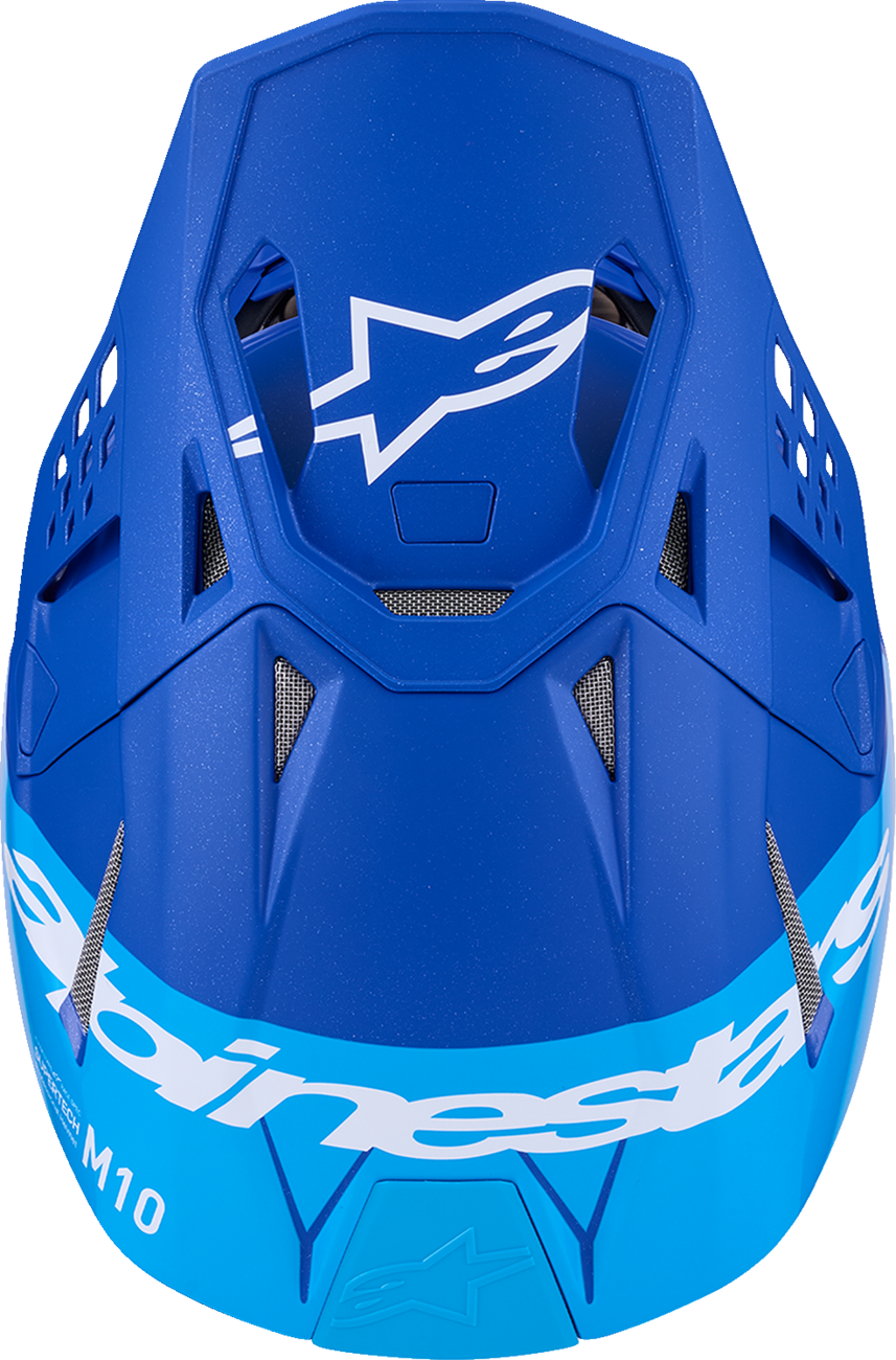 ALPINESTARS, Alpinestars Supertech M10 Helmet - Flood Blue/Black Carbon, Small (Part No. 8301023-7282-S)