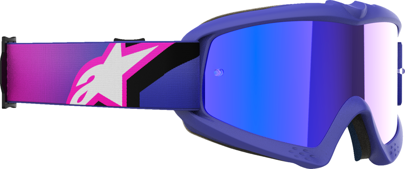 ALPINESTARS GOGGLES, Alpinestars Youth Vision Goggle - Purple Fluo/Pink with Blue Mirror Lens, Part 5140225-3152