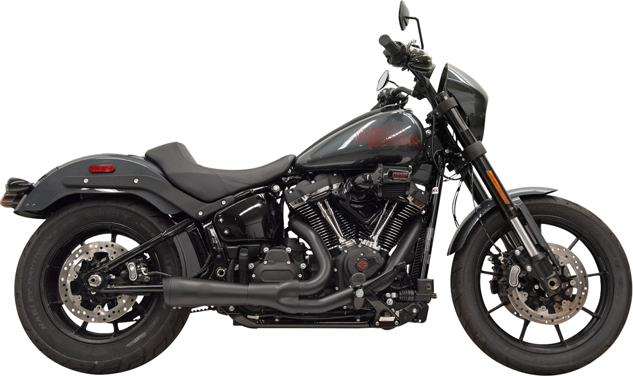 Bassani Xhaust 2-into-1 Ripper Exhaust System with Megaphone Muffler for M8 Softail – Short Black Finish