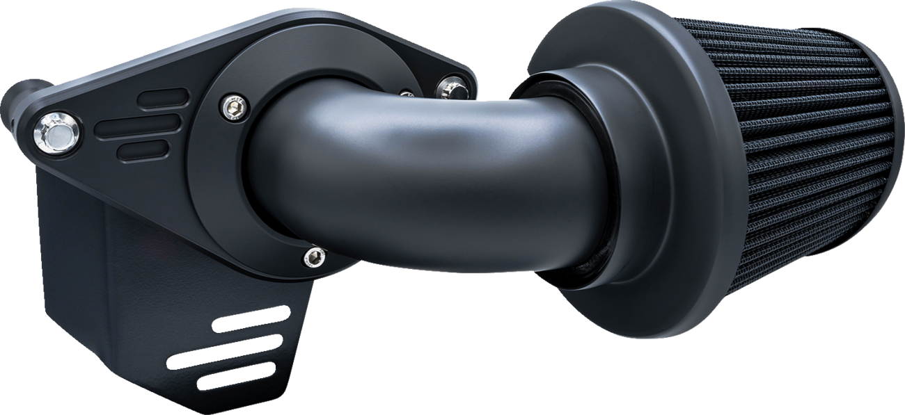 Vance & Hines VO2 Falcon air intake kit in black for motorcycle, featuring sleek design and branding details