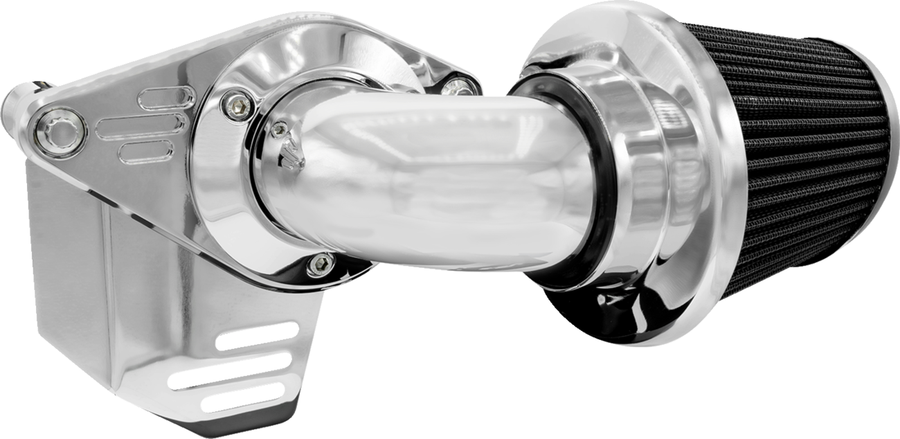 Vance & Hines VO2 Falcon Chrome Air Intake Kit for motorcycles, featuring a sleek chrome finish and aerodynamic design.