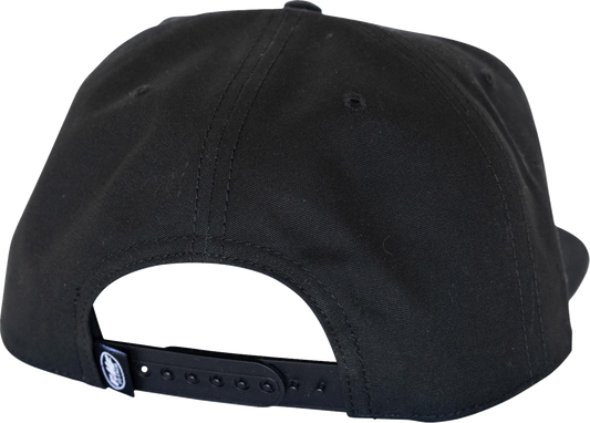 Black FMF Blackstar hat featuring a curved brim and logo embroidery, made from black fabric with adjustable strap.