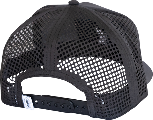 FMF Speed Hat in black with front patch and woven label, casual outdoor headwear by FMF.