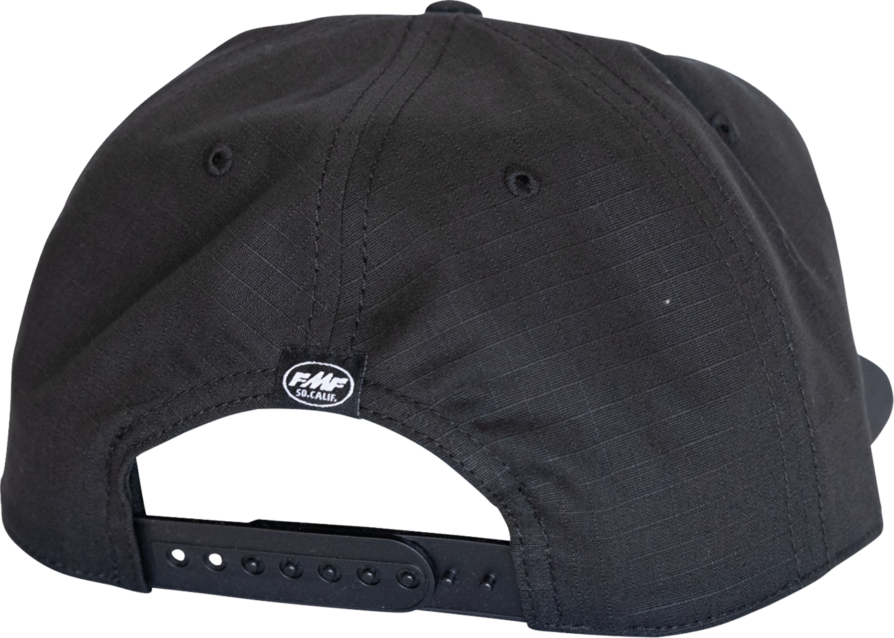 FMF Primo Ripstop hat in black with embroidered logo, lightweight and durable ripstop fabric, casual outdoor headwear.
