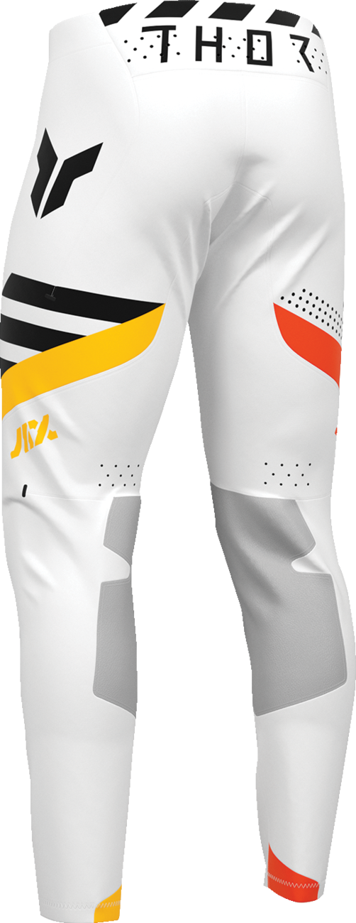 White THOR Sportmode Synth Pants with US size 30, featuring sleek design and athletic fit, shown on a person.