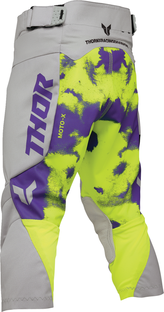 Gray acid wash THOR Youth Launchmode Bleach Pants featuring a relaxed fit and stylish design, perfect for casual wear.