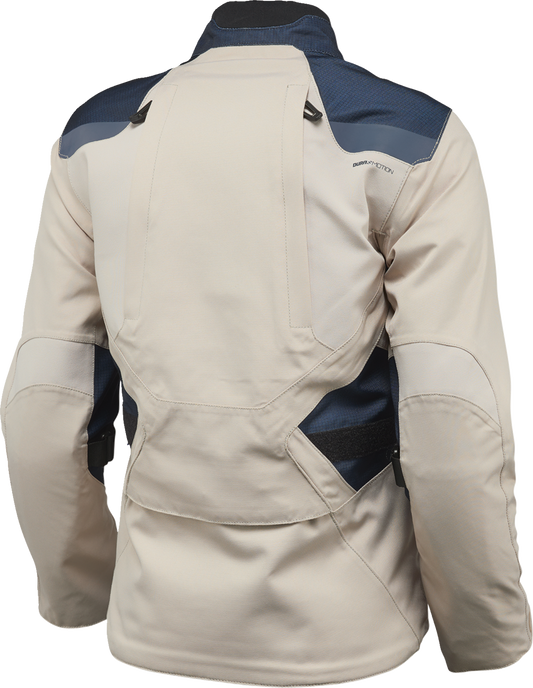 THOR Women's Range Jacket in Sand and Midnight, size Large, showcasing the stylish outdoor jacket with durable fabric and modern design.