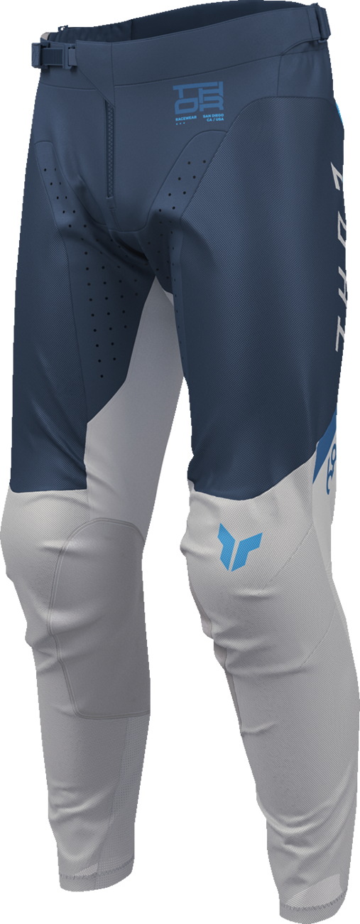 THOR Launchmode Air Raptor motorcycle riding pants in midnight gray, US size 40, durable riding gear with protective features.