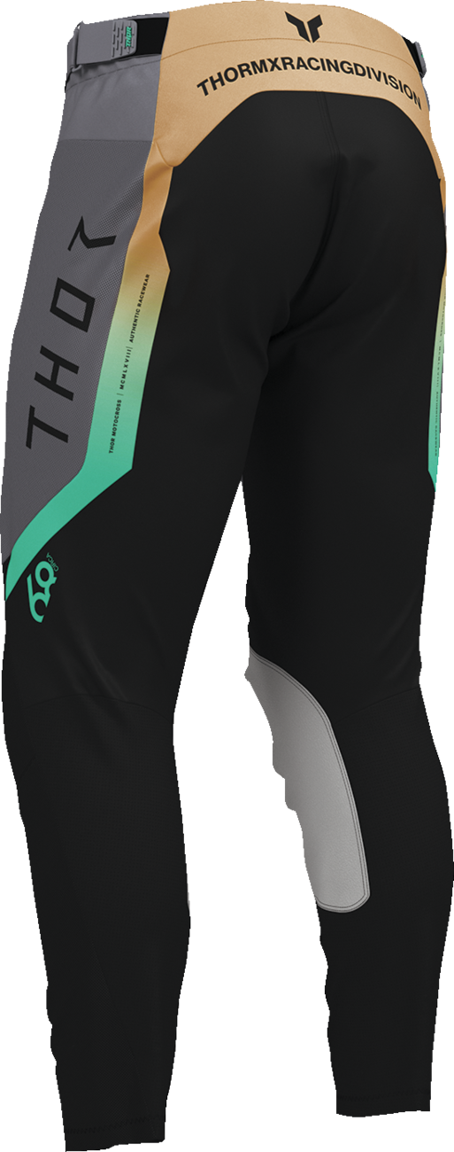 Black and charcoal THOR Launchmode Air Raptor motorcycle riding pants with durable, breathable fabric and US size 32.