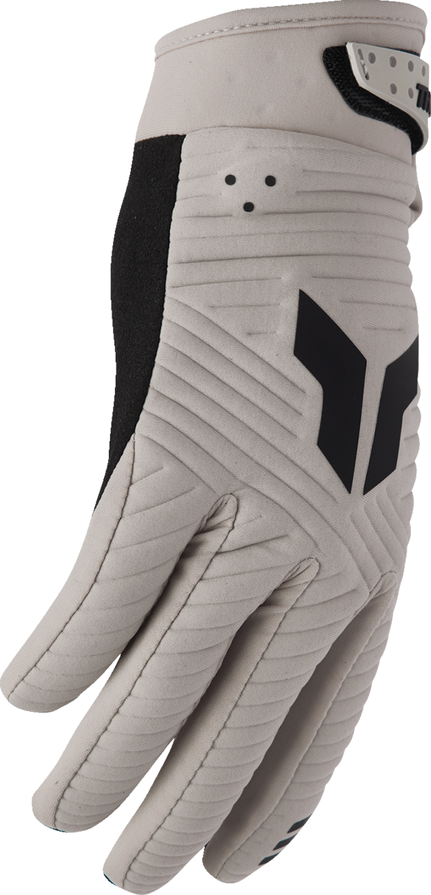 THOR Launchmode CW gloves in sand color, size XL, featuring durable construction and secure fit for motocross riding.