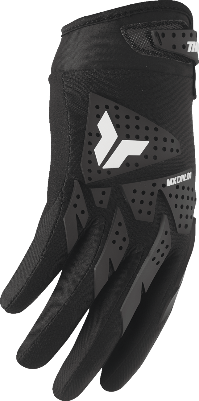 Black THOR Women's Launchmode XP gloves in small size with protective padding and sporty design.