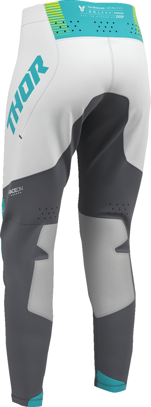 Gray and aqua THOR Women's Sportmode Velocity Pants, US size 00/0, shown in a casual athletic pose.