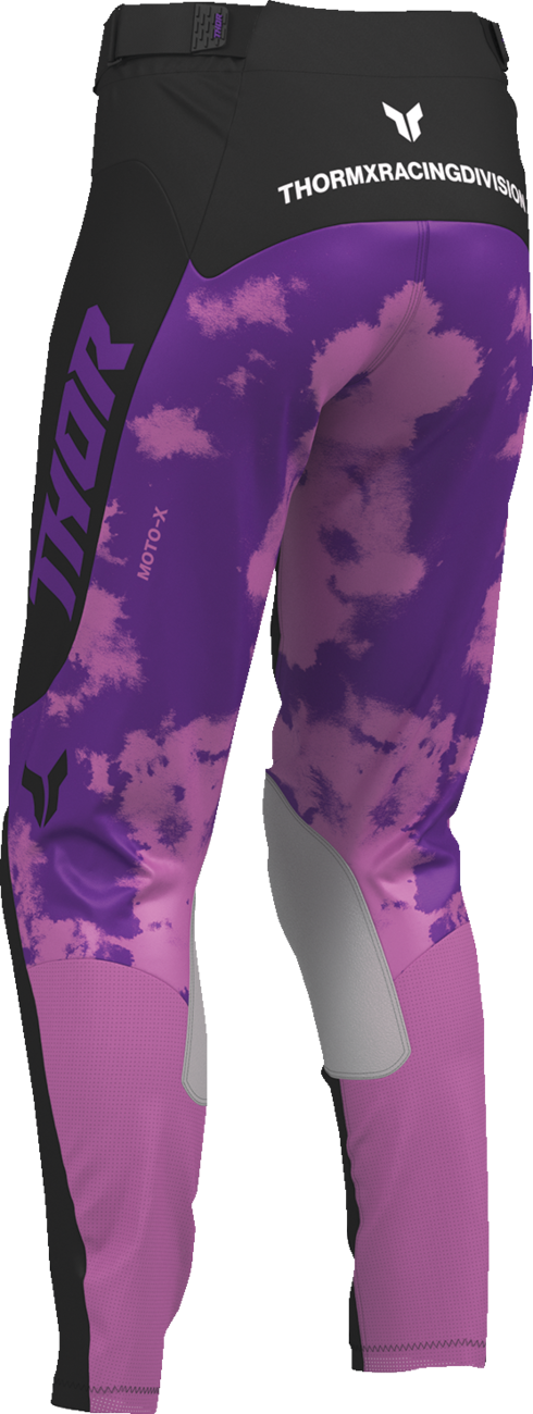 THOR Women's Launchmode Bleach Pants in black and orchid, US size 5/6, with distressed design and casual fit.