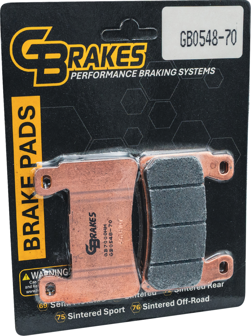 GBRAKES Front Sintered Brake Pads GB0548-70 for Motorcycles - Reliable Performance and Durability
