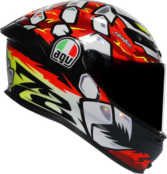 AGV K6 S Bezzecchi 2024 motorcycle helmet, medium size, with sleek aerodynamic design and vibrant graphics.