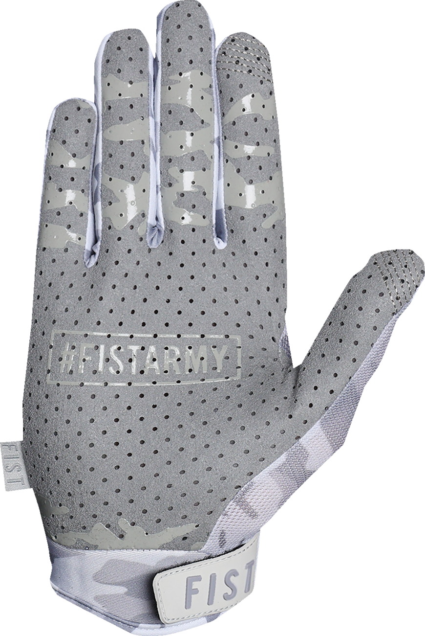 FIST HANDWEAR Breezer Snow Camo Gloves in small size, featuring camouflage pattern and durable winter glove design.