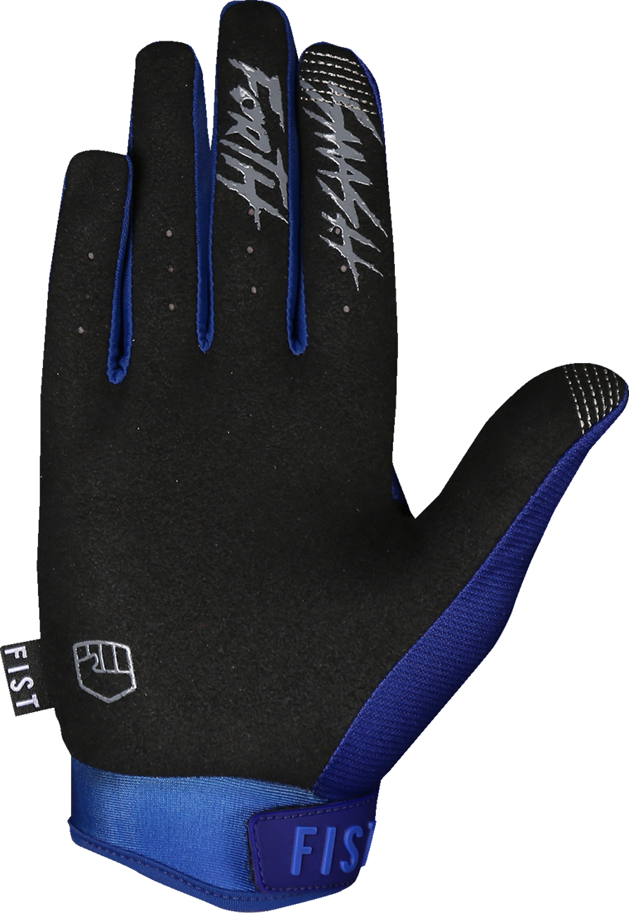 Blue FIST HANDWEAR Strapped Stocker Gloves in small size with adjustable straps and padding for added comfort and grip.