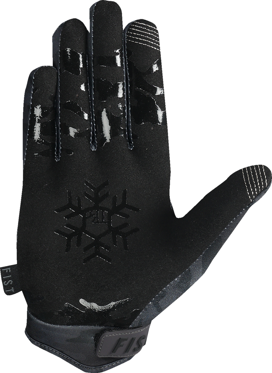 FIST Handwear Frosty Gloves Camo Black XS outdoor wind-resistant gloves with tacky silicone grip for outdoor activities.