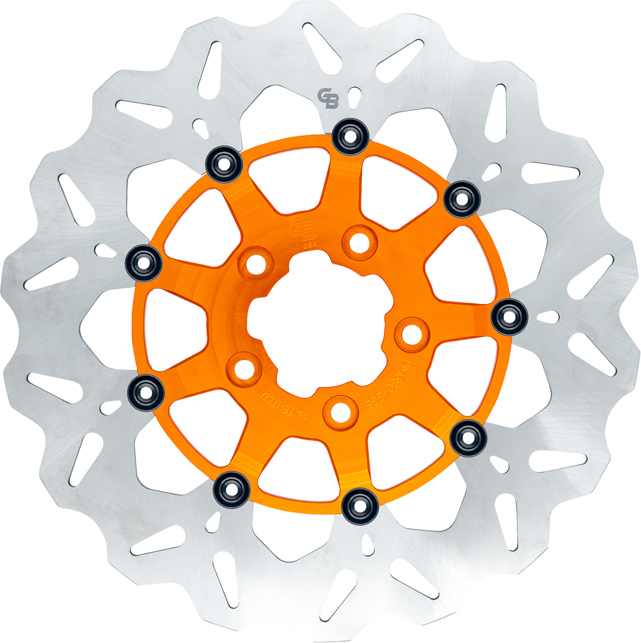 GBRAKES Rear Brake Rotor GBDU027 with Orange Finish for Enhanced Performance