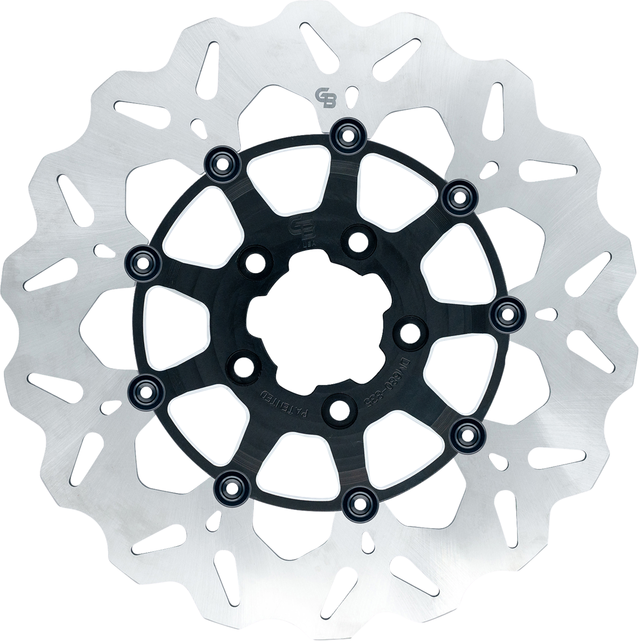 GBRAKES Wave® Front Brake Rotor - 13-Inch Machined Black GBDU010