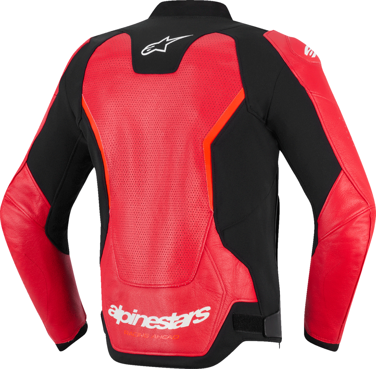 Alpinestars GP Force v2 Airflow Leather Jacket in red and fluo, US 40 / EU 50, featuring racing-inspired design and ventilation details.