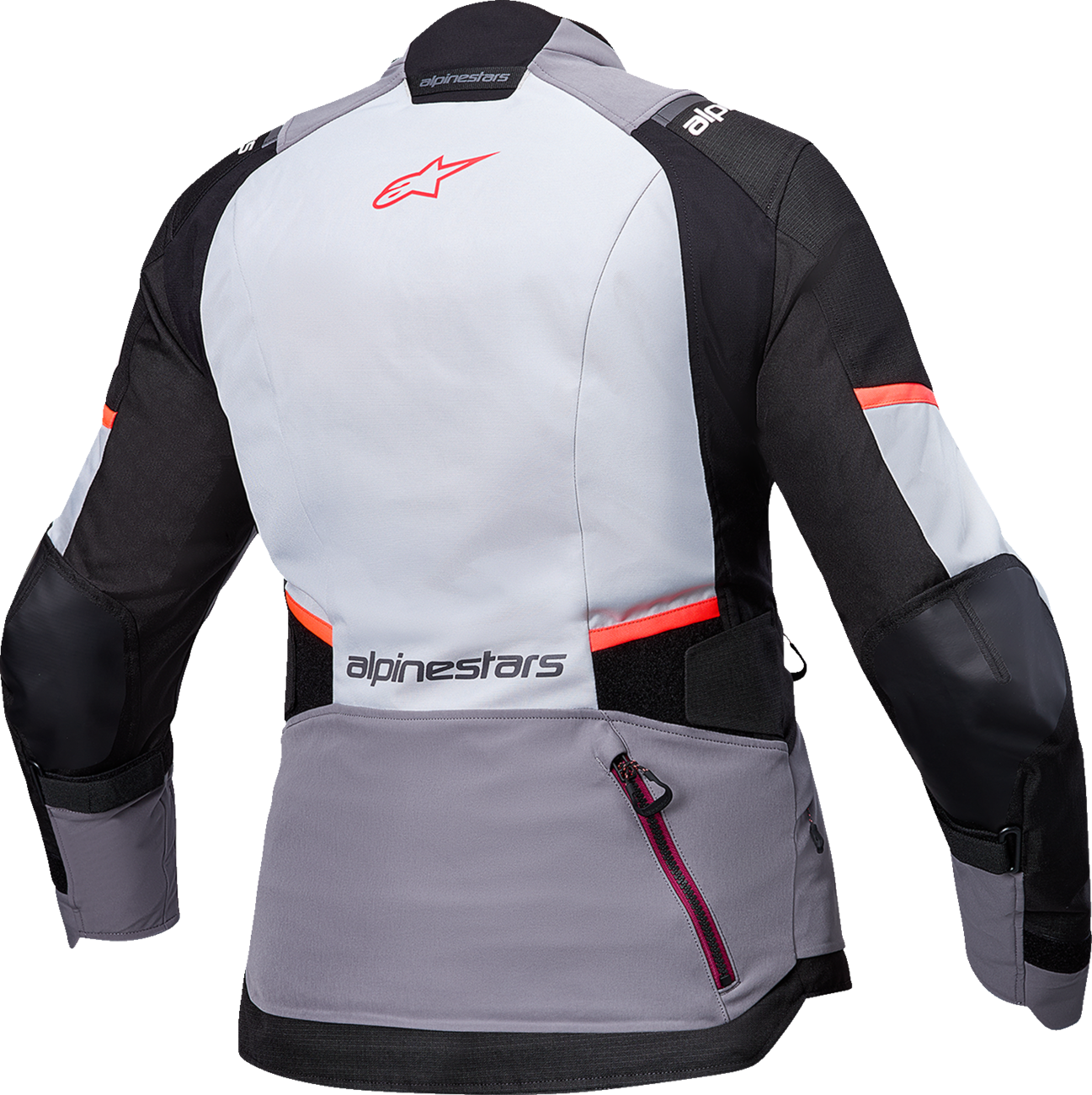 Alpinestars Stella Andes v4 Drystar waterproof women's riding jacket with impact protection, shown in black and gray.