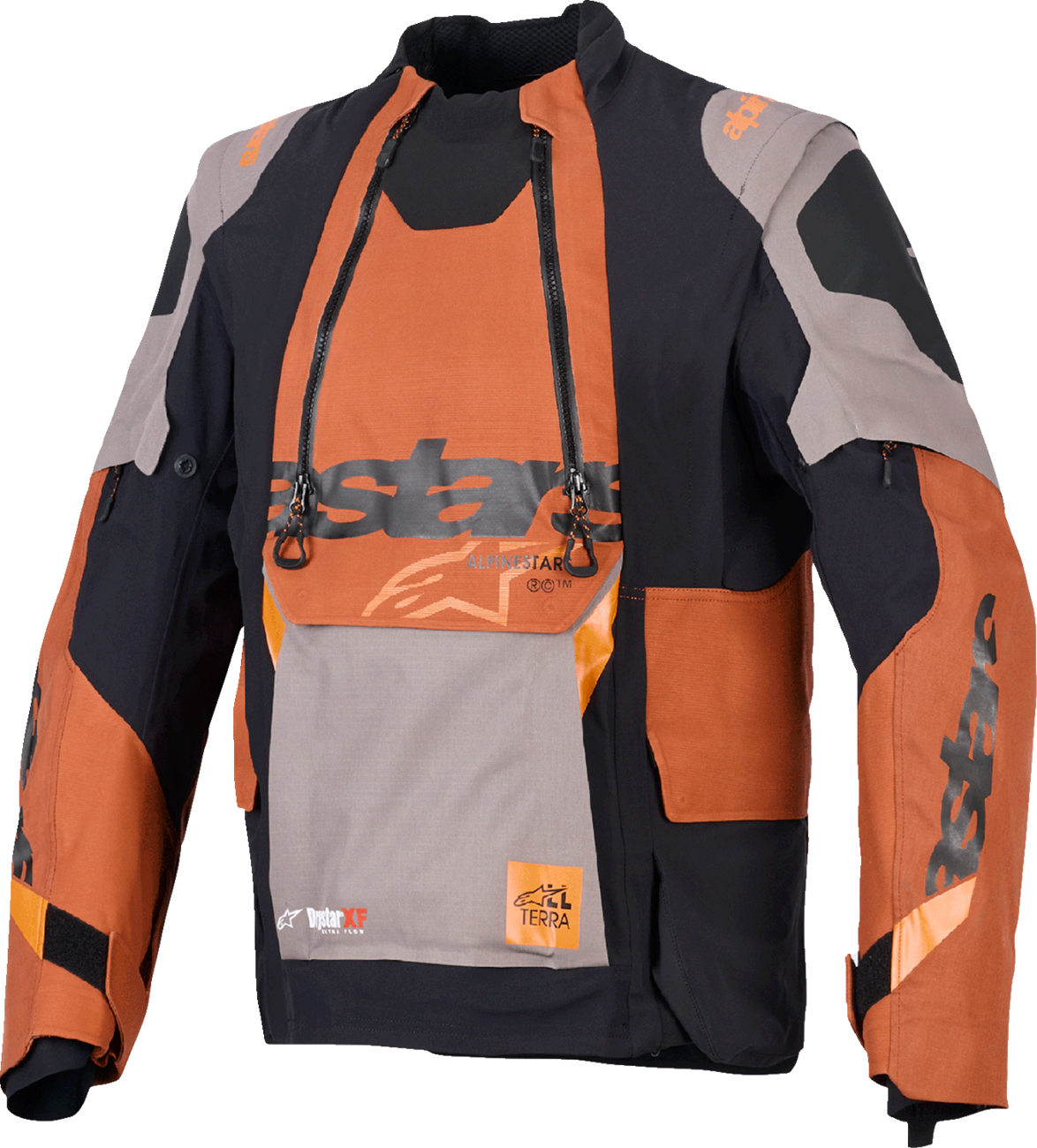 ALPINESTARS, Alpinestars Halo Pro Drystar® XF Laminated Motorcycle Jacket - Walnut, Rust & Black, Small