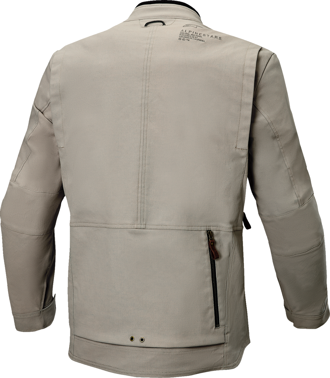 Alpinestars Borrego Drystar jacket in warm gray, small size, featuring durable motorcycle gear with waterproof and breathable fabric.