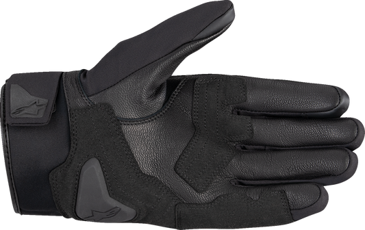 Alpinestars SP X Z Drystar waterproof street gloves in black, small size, featuring protective knuckles and textured palm for riding.