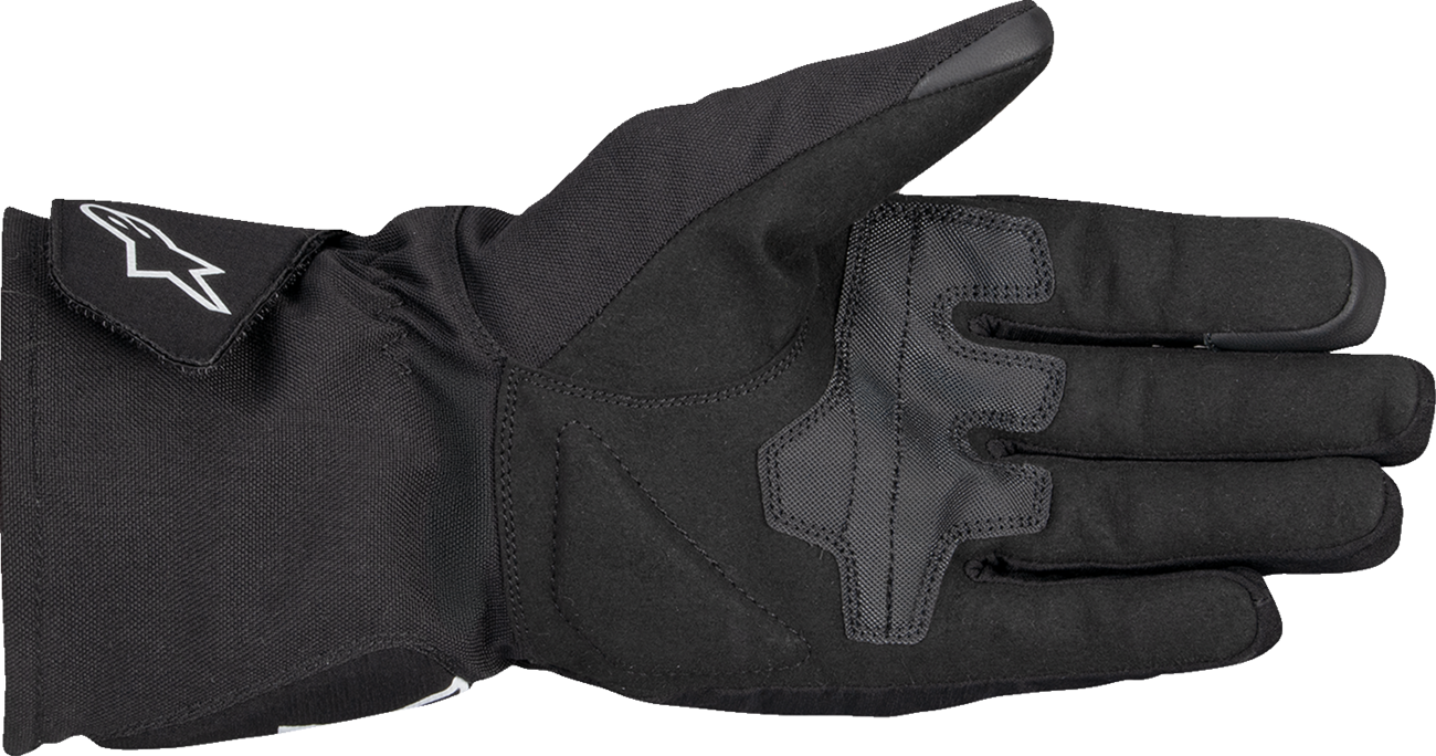 Alpinestars WT-1 Drystar® insulated riding gloves in black, size medium, showing the gloves with textured grip and padded design.