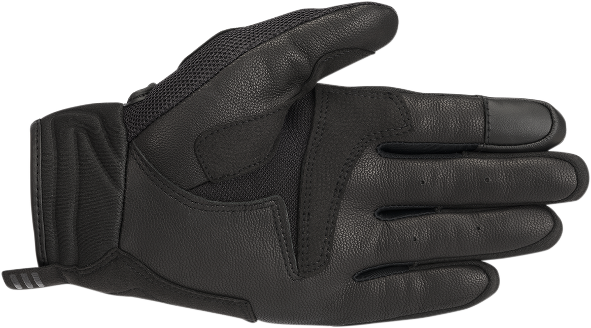 Alpinestars Atom Black Gloves in 2XL size, featuring protective design and durable material for motorcycle riding.
