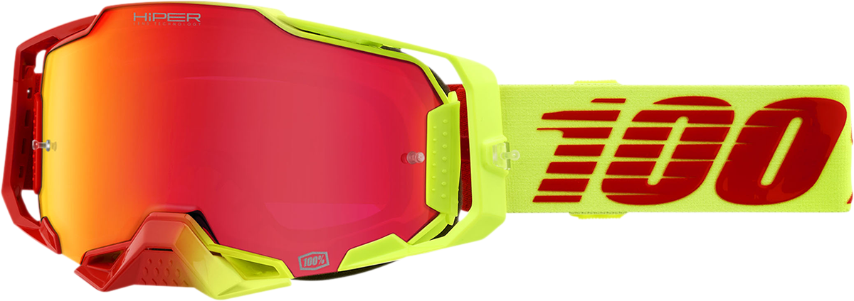 100% Armega Goggles - Solaris - HiPER Red Mirror 50003-00003 - Howling Moto