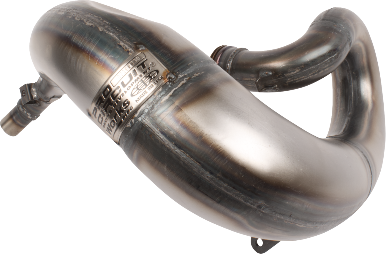 Pro Circuit Works Pipe exhaust for Beta motorcycle, showing the shiny metal exhaust pipe with branding details and mounting components.