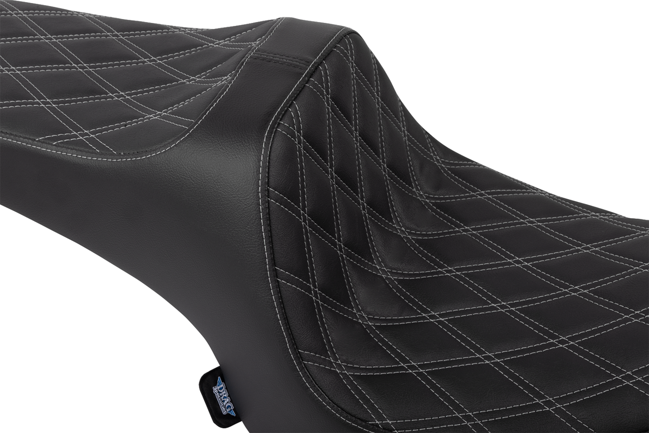 DRAG SPECIALTIES SEATS Predator III vinyl motorcycle seat with double diamond stitching for Challenger 2020-2025, part 4718C.