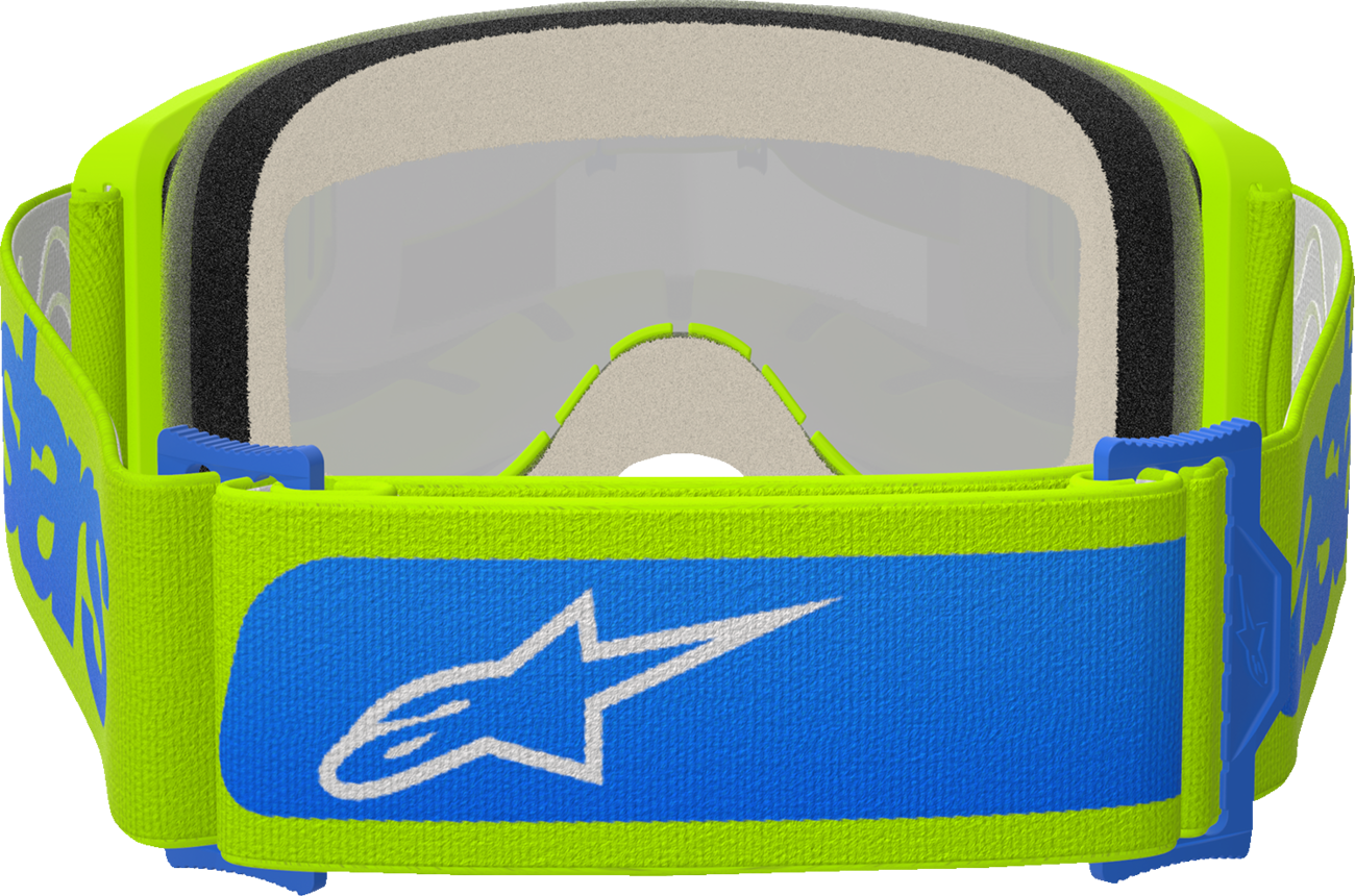 ALPINESTARS GOGGLES, Alpinestars GOGGLES Vision 5 Blaze Yellow/Blue with Blue Mirror Lens - Part 5102125-5007
