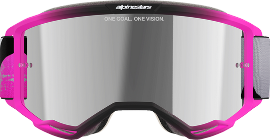 ALPINESTARS GOGGLES, Alpinestars GOGGLES Vision 5 Lahnd Iron/Pink with Silver Mirror Lens - Part 5100626-9284